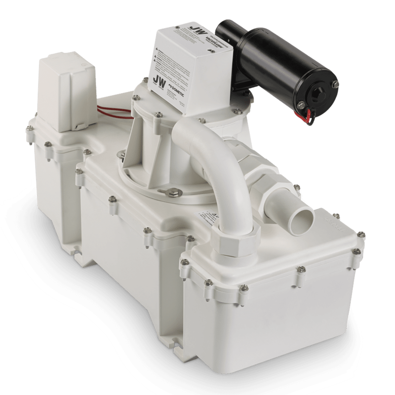 Along with delivering the most efficient water and power consumption among electric heads, J series vacuum generators are easier to install than ever. Their intake and discharge capabilities and compact size permit versatile placement to meet virtually any marine plumbing system configuration.